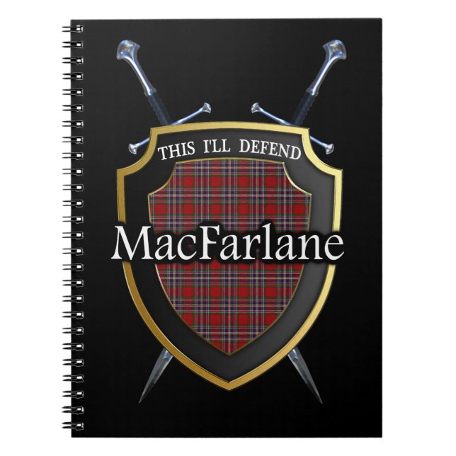 Carnet Clan MacFarlane Tartan Shield & Swords (Devant)