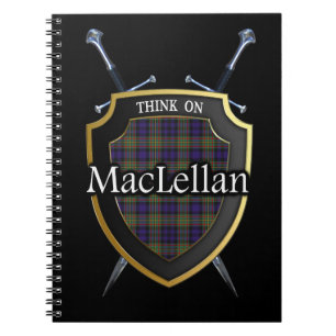 Carnet Clan MacLellan Tartan Shield & Swords