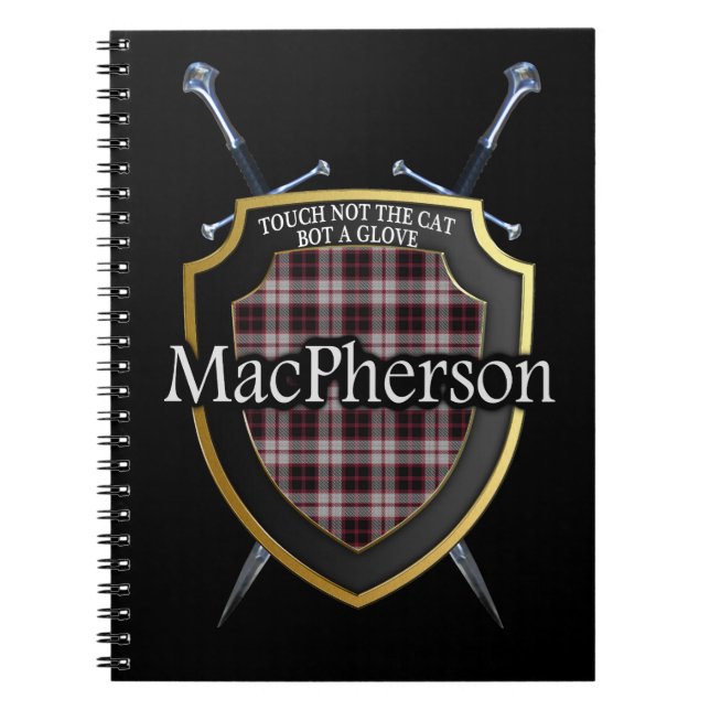 Carnet Clan MacPherson Tartan Shield & Swords (Devant)