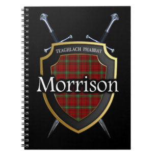 Carnet Clan Morrison Tartan Shield & Swords