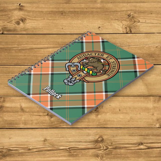 Carnet Clan Pollock Crest sur Tartan (Créateur téléchargé)