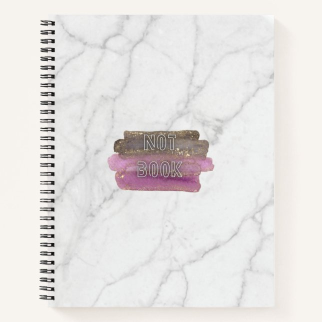 Carnet Classé Elegant Marbre blanc Motif Gratitude (Devant)