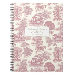 Carnet Classé élégant Soft Cheval Rose Toile avec nom