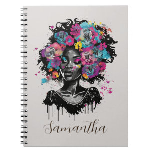 Carnet Classe Florale Afro Femme