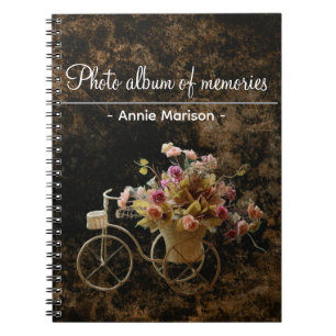 Carnet Classeur de motifs vintage avec image de bicyclett