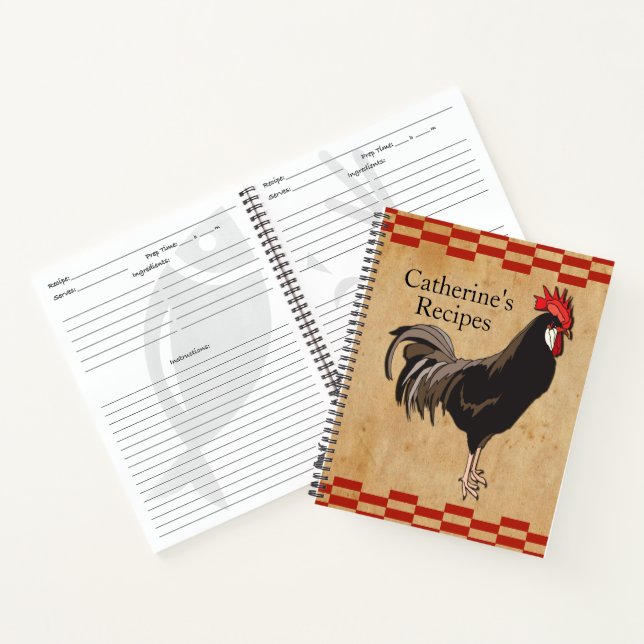 Carnet Classeur vintage de recettes de poulet (Intérieur)