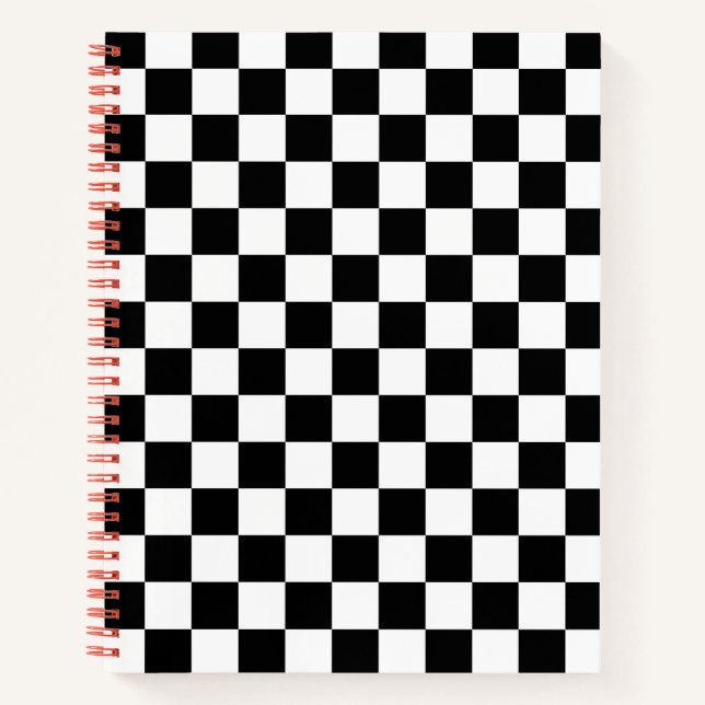 Carnet Classic À damiers Racing Sport Check Black White (Devant)