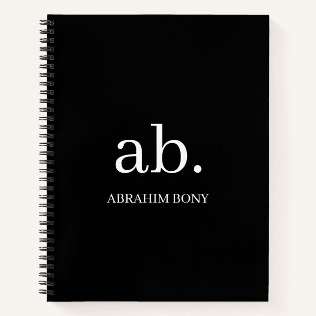 Carnet Classic Minimalist Black & White Monogram (Devant)