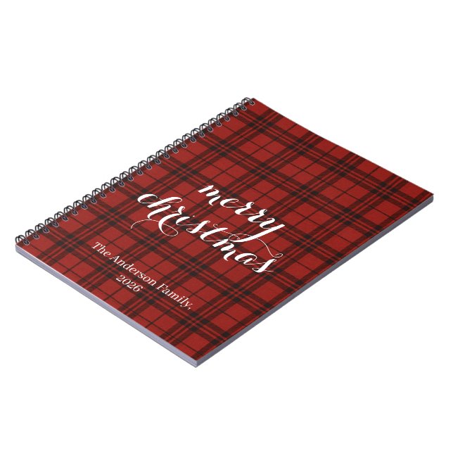 Carnet Classic Plaid Merry Christmas Festive -  (Côté gauche)