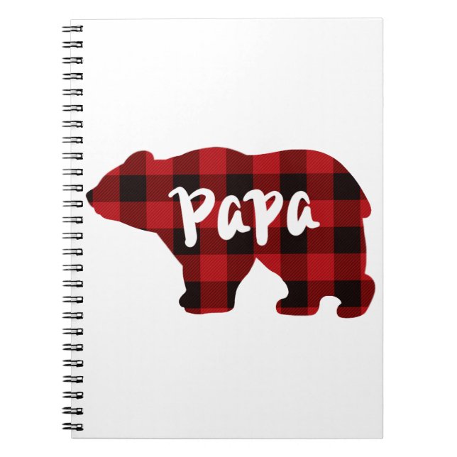 Carnet classique rouge noir plaid cadeau ours de pavot po (Devant)