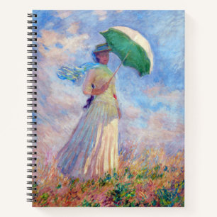 Carnet Claude Monet - Femme avec un parasol face à droite