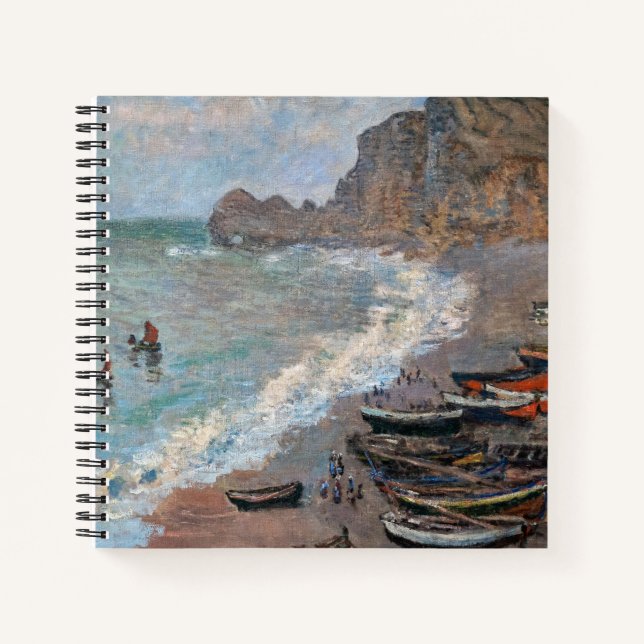 Carnet Claude Monet - La plage d'Etretat (Devant)