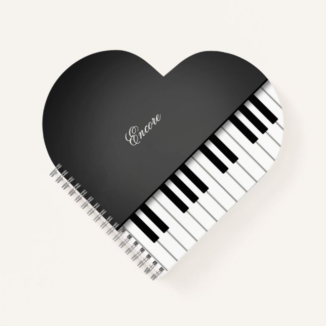 Carnet Clavier Black Grand Piano Musique Élégant Personna (Devant)