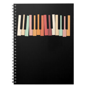 Carnet Clavier Coloré Touches Piano Piano Retro Pianist