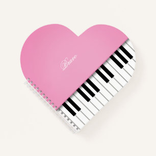 Carnet Clavier de musique grand piano rose joli personnal