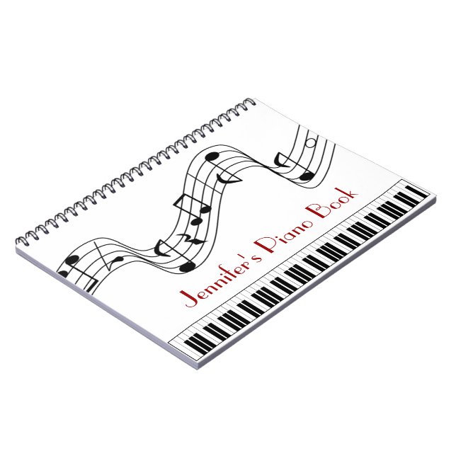 Carnet Clavier et notes de piano nommés faits sur (Côté gauche)
