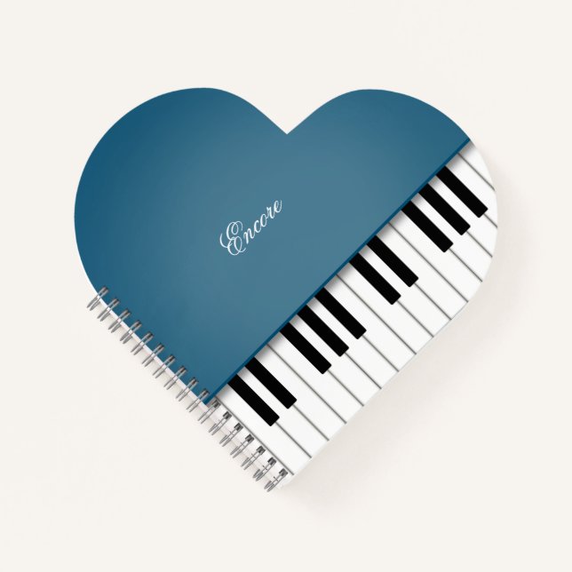 Carnet Clavier Peacock Blue Grand Piano Music Personnalis (Devant)
