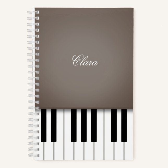 Carnet Clavier Sepia Piano Music Personnalisé (Recto)