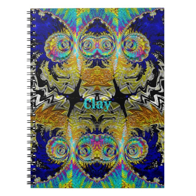 Carnet CLAY ~ Fractal multicolore (Devant)