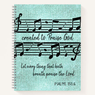 Carnet Clé de piano créée pour louer la citation de Dieu
