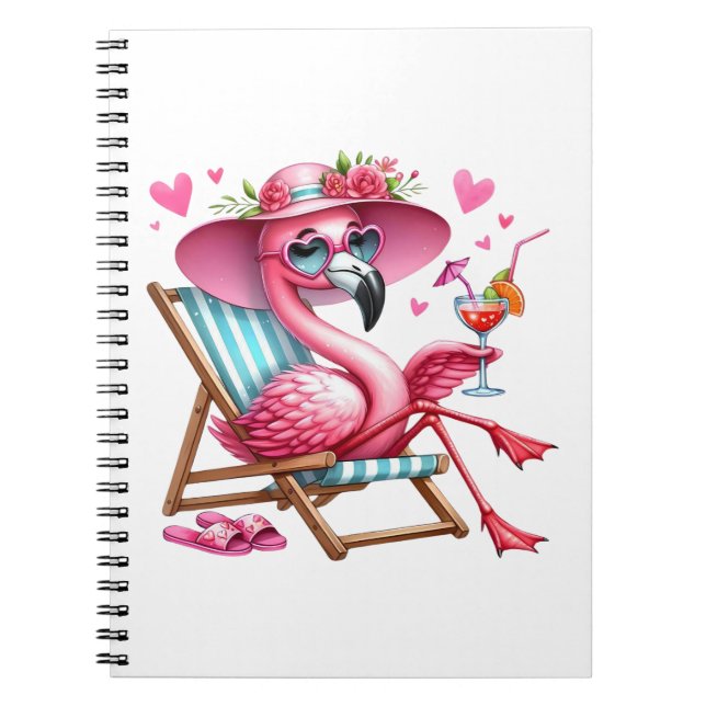 Carnet Clipart de Flamant rose mignonne (Devant)