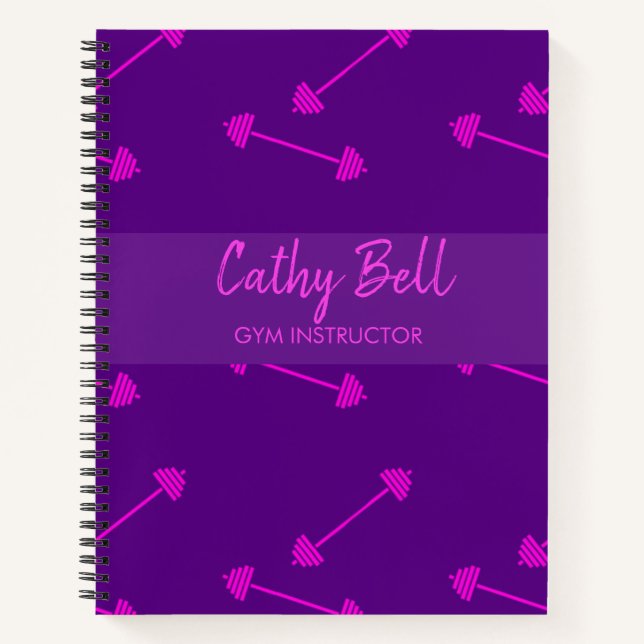 Carnet Cloches roses salle de fitness violette (Devant)