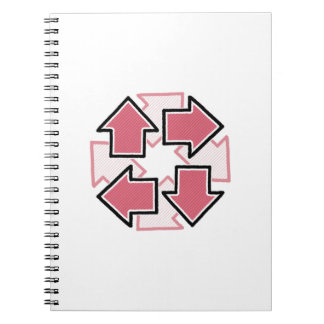 Carnet Clockwise Arrows Minimal Geometric Red