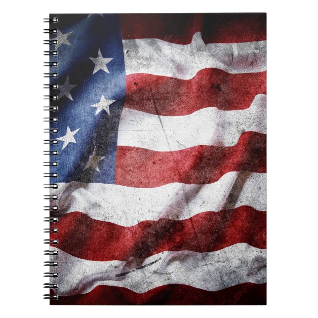 Carnet Closeup gronge le drapeau américain. (Devant)