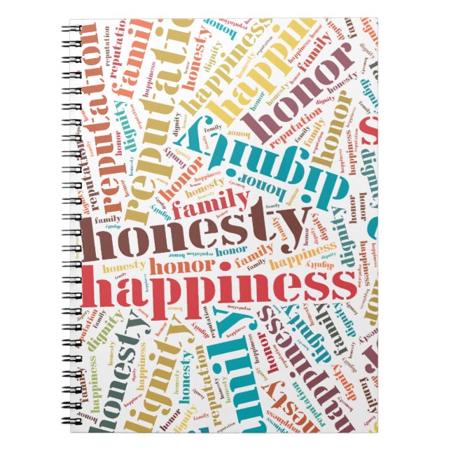 Carnet Cloud de mots positifs (Devant)