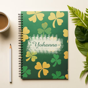 Carnet Clover Elégant foncé et or personnalisé