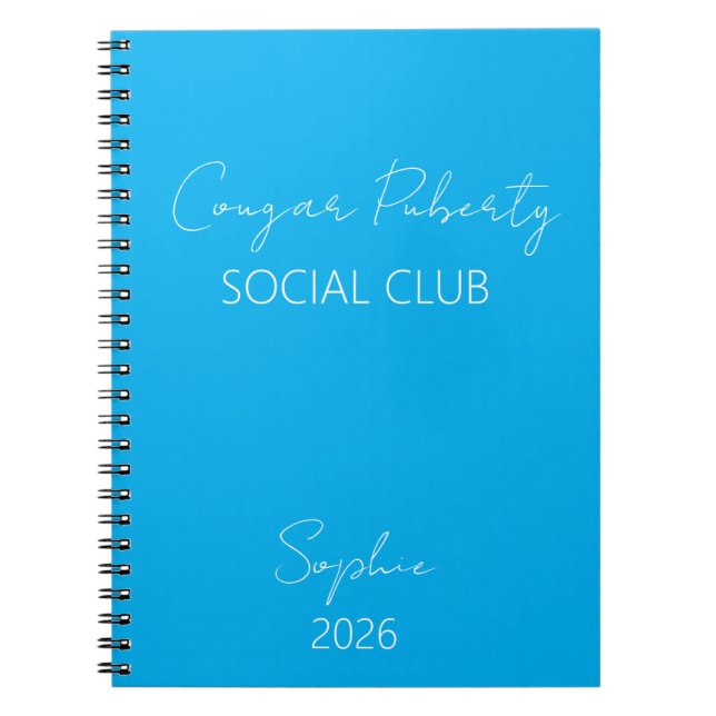 Carnet club de puberté des cougars, année personnalisée (Devant)