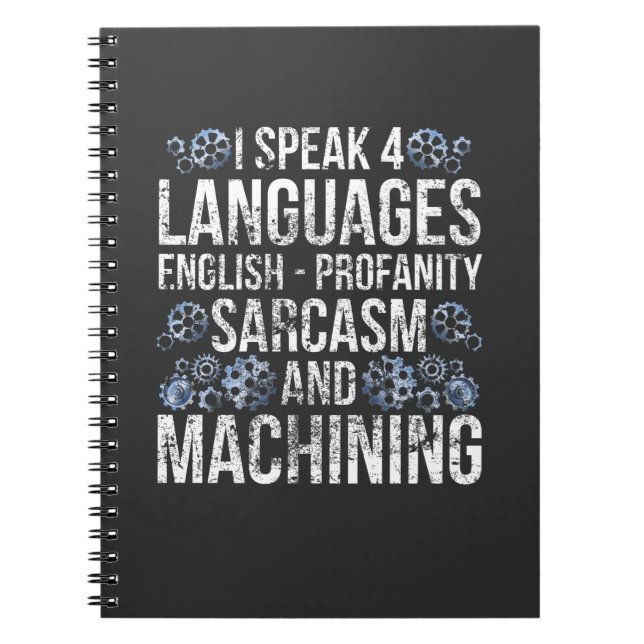 Carnet CNC Machines Sarcasme Funny Machinist (Devant)