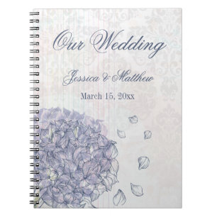 Carnet Cobalt bleu hydrangea fleur wedding planner