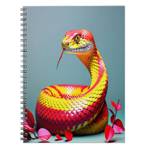 Carnet Cobra serpent avec des écailles rouges et jaunes v
