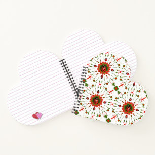 Carnet Coccinelle Rouge, Blanc, Vert Spirale en Forme de