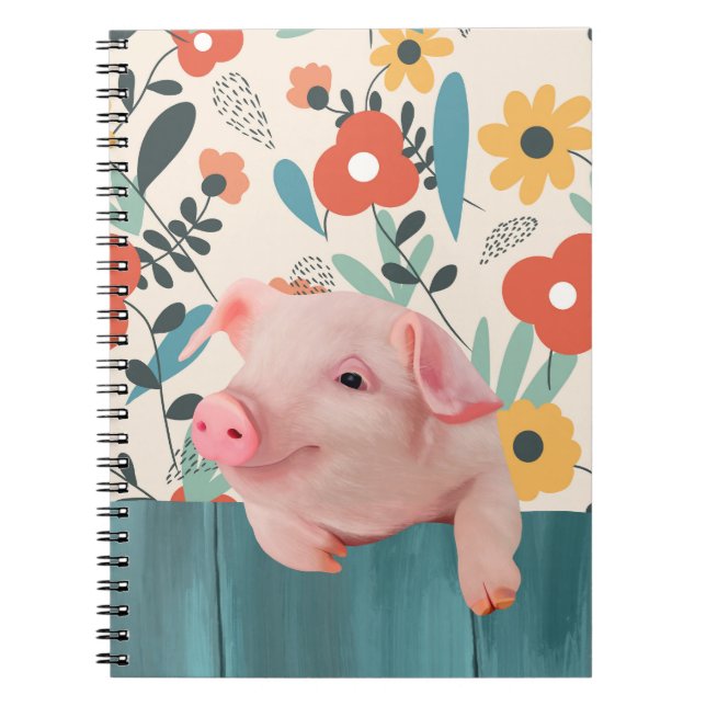 Carnet Cochon de bébé convivial | Bébé mignon animal (Devant)