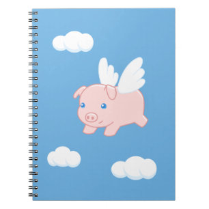 Carnet Cochon volant - Cochon mignon avec ailes