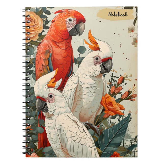 Carnet Cockatoos vintage (Devant)