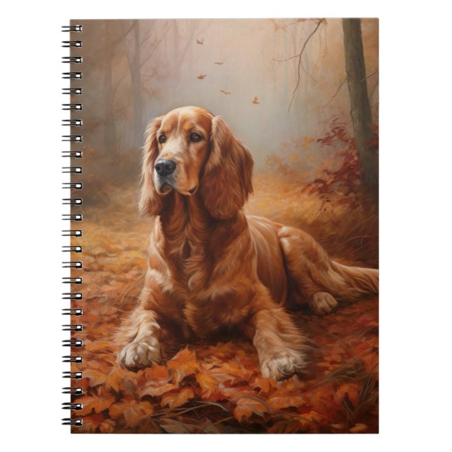 Carnet Cocker Spaniel à l'automne Feuilles automne Inspir (Devant)