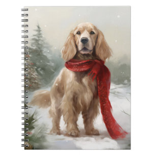 Carnet Cocker Spaniel Chien dans Noël de neige