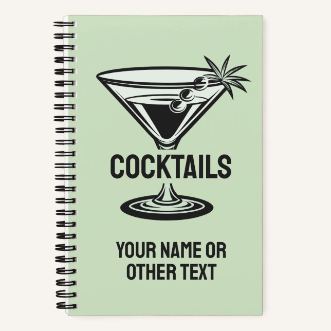 Carnet Cocktail texte personnalisé (Recto)