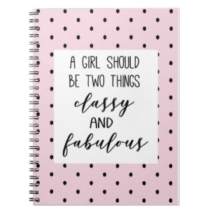 Carnet coco Chanel, pois roses et mignons, citation