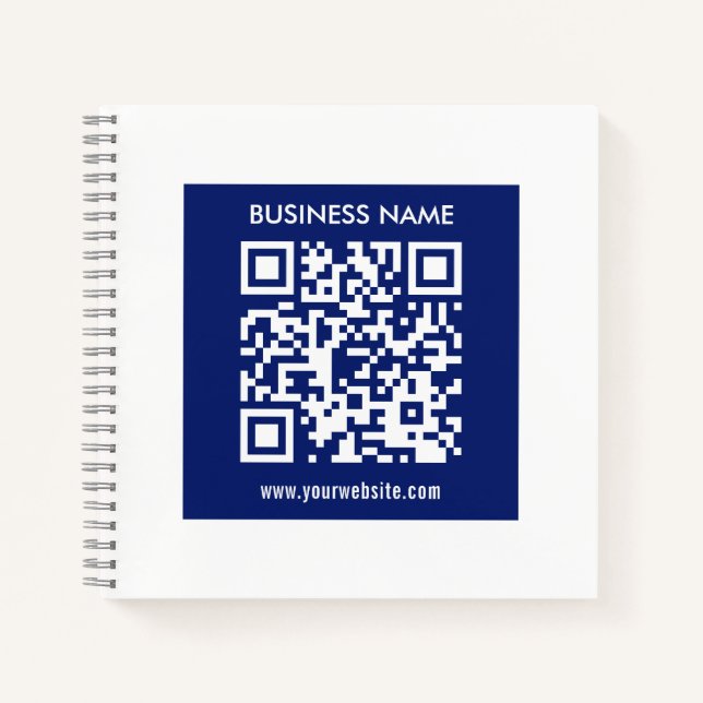 Carnet Code QR (généré instantanément) modifiable | Bleu  (Devant)