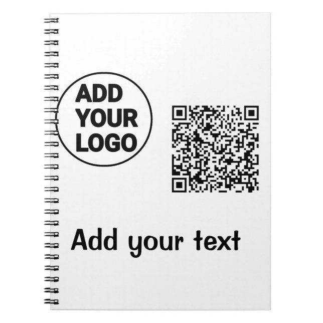 Carnet Code QR minimal simple ajouter un logo scanner nom (Devant)