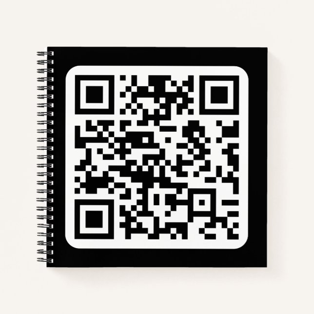 Carnet Code QR moderne modifiable | Blanc noir ou toute c (Devant)