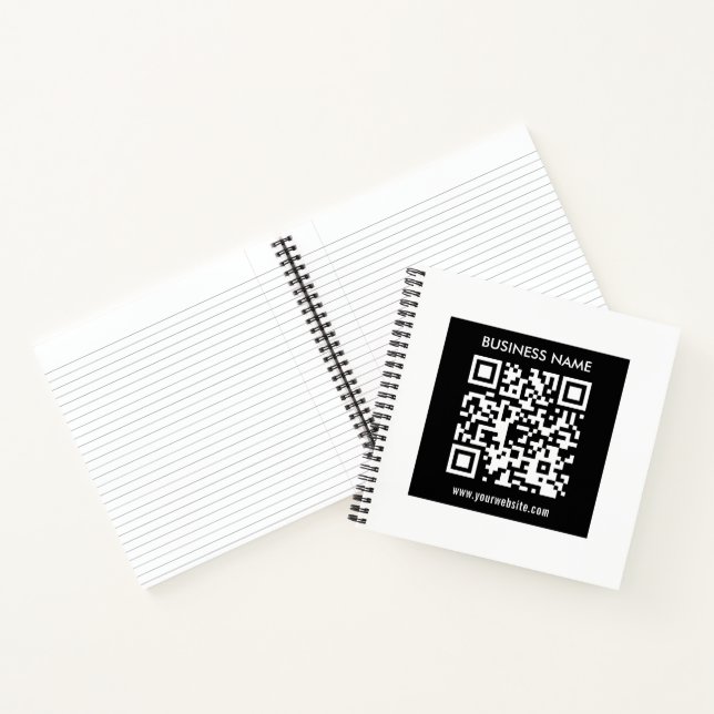 Carnet Code QR modifiable (généré instantanément) | Noir (Intérieur)