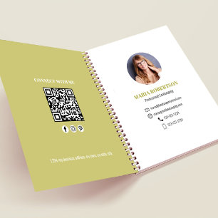 Carnet Code QR Professionnel Entreprise Photo Or 