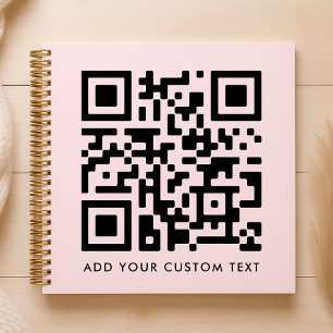 Carnet Code QR   Rose Pâle Minimaliste Simple Scannez-Moi