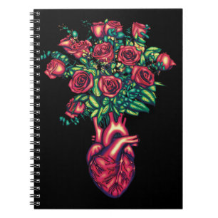 Carnet Coeur anatomique avec Roses, Heart Warrior