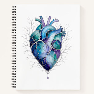 Carnet Cœur Anatomique Bleu et Violet